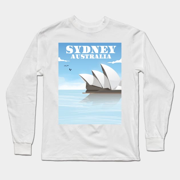 Sydney Australia travel poster Long Sleeve T-Shirt by nickemporium1